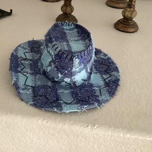 Unbranded Western Style Hat, Color Blue, Black